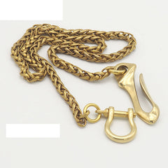Cool Gold Brass Mens 19'' Skull Wallet Chain Biker Trucker Wallet Chain Pants Chain for Men - iwalletsmen