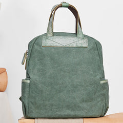 Canvas Green Mens Cool Backpack Canvas Travel Bag Canvas Handbag for Men - iwalletsmen
