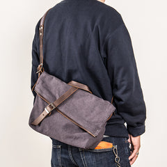 Canvas Mens Womens Casual Beige 12‘’ Courier Bag Side Bag Messenger Bag for Men - iwalletsmen