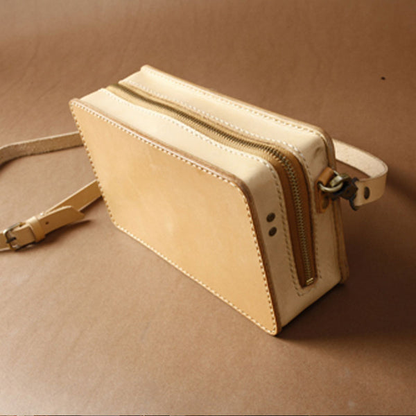 Handmade Small Leather Mens Messenger Bag BOX Shoulder Bag for Men - iwalletsmen