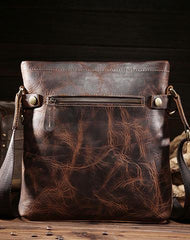 Vintage Leather Mens Cool Small Messenger Bag Cool Shoulder Bag For Men - iwalletsmen