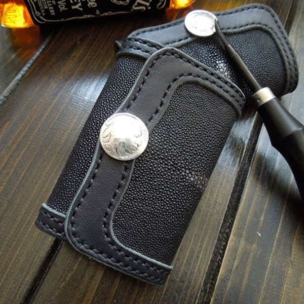 Handmade Leather Mens Cool Key Wallet Car Key Holder Car Key Case for Camel Men