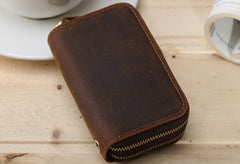 Handmade Leather Mens Cool Key Wallet Car Key Holder Case Slim Card Coin Wallet for Men