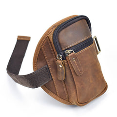 Brown Leather Cell Phone HOLSTER Arm Pouches for Men Arm Bags Arm HOLSTER For Men - iwalletsmen