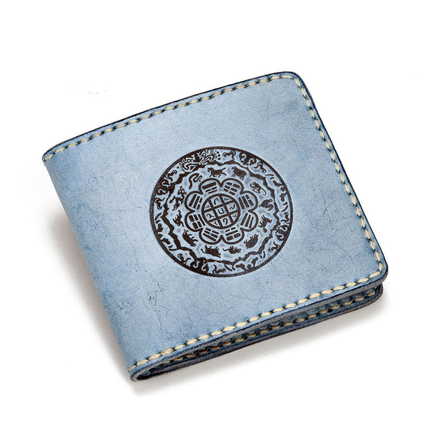 Handmade Leather Tooled Mens billfold Wallet Cool Leather Wallet Slim Wallet for Men