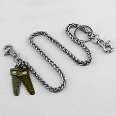 Cool Saw Mens Key Chain Long Wallet Chain Silver Pants Chain Biker Wallet Chain For Men - iwalletsmen