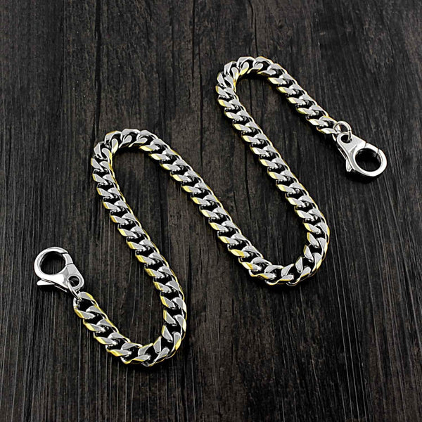 18'' SOLID STAINLESS STEEL BIKER SILVER GOLD WALLET CHAIN LONG PANTS CHAIN Jeans Chain Jean Chain FOR MEN - iwalletsmen