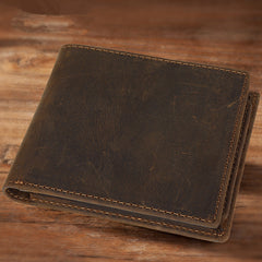 Bifold Leather Mens Wallet Small Wallet billfold Wallet Driver's License Wallet for Men - iwalletsmen