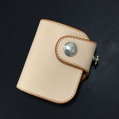 Handmade Leather Biker Wallet Mens Cool billfold Chain Wallet Trucker Wallet with Chain