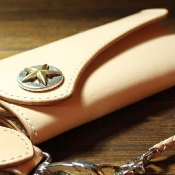 Handmade Leather Biker Wallet Mens Cool Chain Wallet Trucker Wallet with Chain