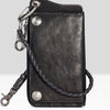 Genuine Mens Cool Long Leather Chain Wallet Cards Biker Trucker Wristlet Wallet - iwalletsmen