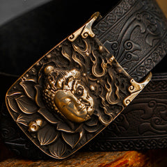 Handmade Genuine Leather Mens Belt Custom Cool Leather Men Black Belt for Men