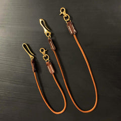Badass Tan Vintage Leather Long Wallet Chain Cool Punk Rock Biker Wallet Chain Trucker Wallet Key Chain for Men - iwalletsmen