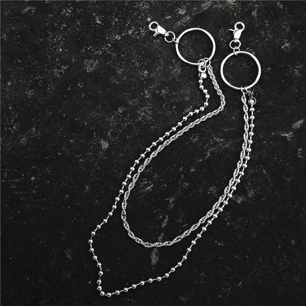 Cool Stainless Steel Mens Double Wallet Chain Pants Chain Jeans Chain Jean Chain For Men - iwalletsmen