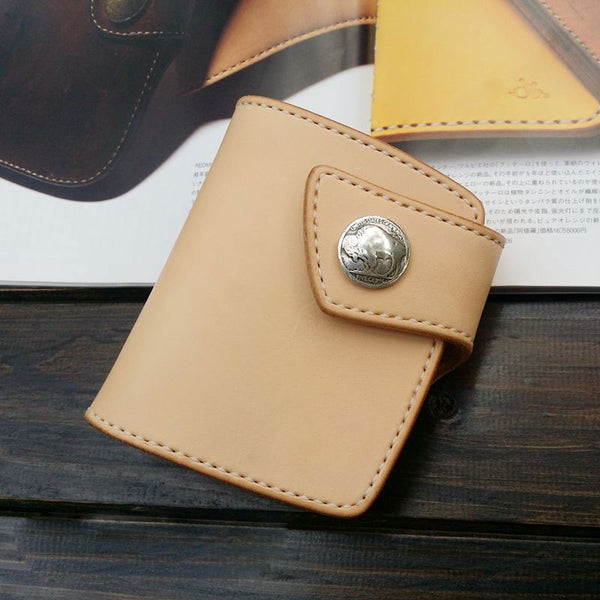 Handmade Leather Biker Wallet Mens Cool billfold Chain Wallet Trucker Wallet with Chain