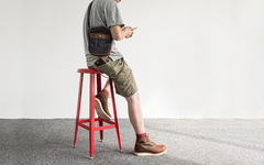 Canvas Leather Mens Cool Messenger Bag Sling Bag Chest Bag Bike Bag Cycling Bag for men