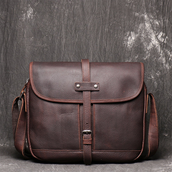 Maroon Cool Leather 10 inches Brown Messenger Bag Side Bag Courier Bag For Men - iwalletsmen