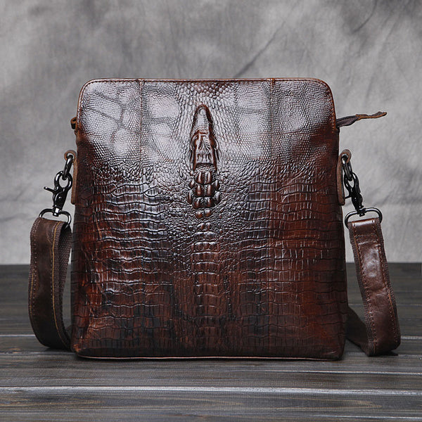 Cool Coffee Small Leather Mens Messenger Bag Shoulder Bag for Men - iwalletsmen