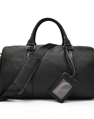 Cool Black Coffee Leather Men Barrel Overnight Bags Travel Bags Weekender Bags For Men - iwalletsmen