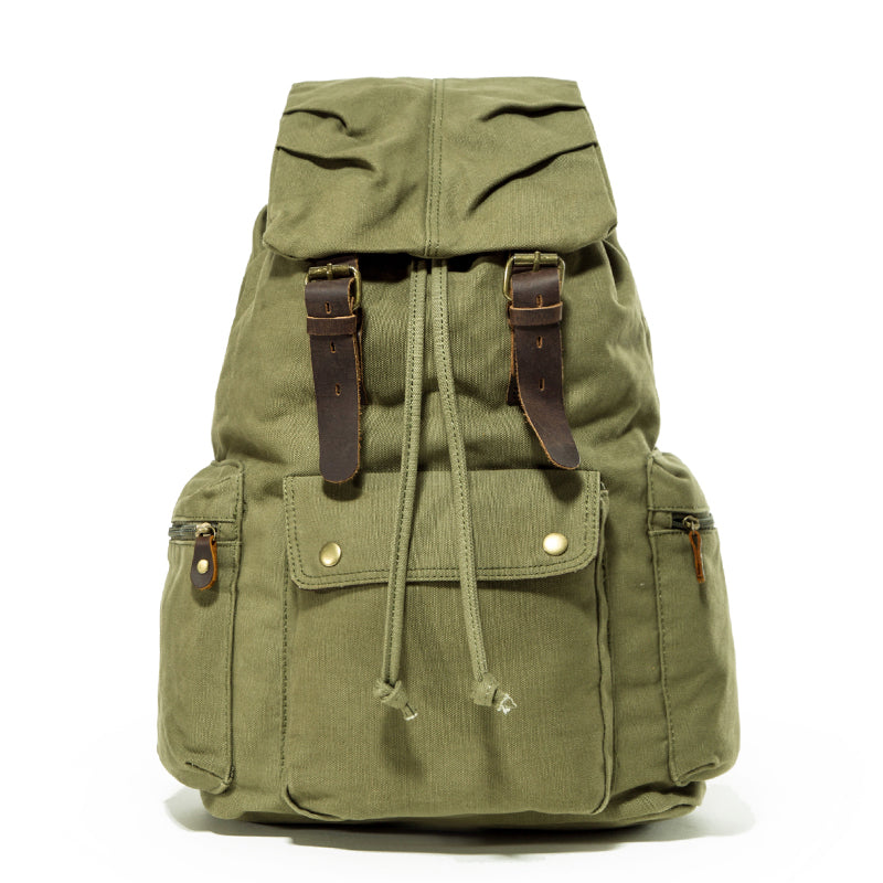 Top Canvas Backpack Vintage Rucksack Army Green Sac à dos Women Men Mochila  – Travell Well