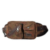 Yellow Camouflage Canvas Fanny Packs Men's Chest Bag Canvas Hip Bag Waist Bags For Men - iwalletsmen