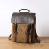 Mens Canvas Leather Backpack Canvas Travel Backpacks Canvas School Backpacks for Men - iwalletsmen