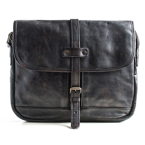 Genuine Leather Mens Cool Messenger Bag iPad Bag Chest Bag Bike Bag Cycling Bag for men