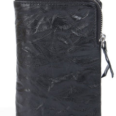 Handmade Leather Mens Cool Long Leather Wallet Zipper Wristlet Clutch Wallet