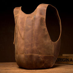 Cool Brown Leather Mens 13 inches Sport Backpack School Backpack Travel Backpack for Men - iwalletsmen