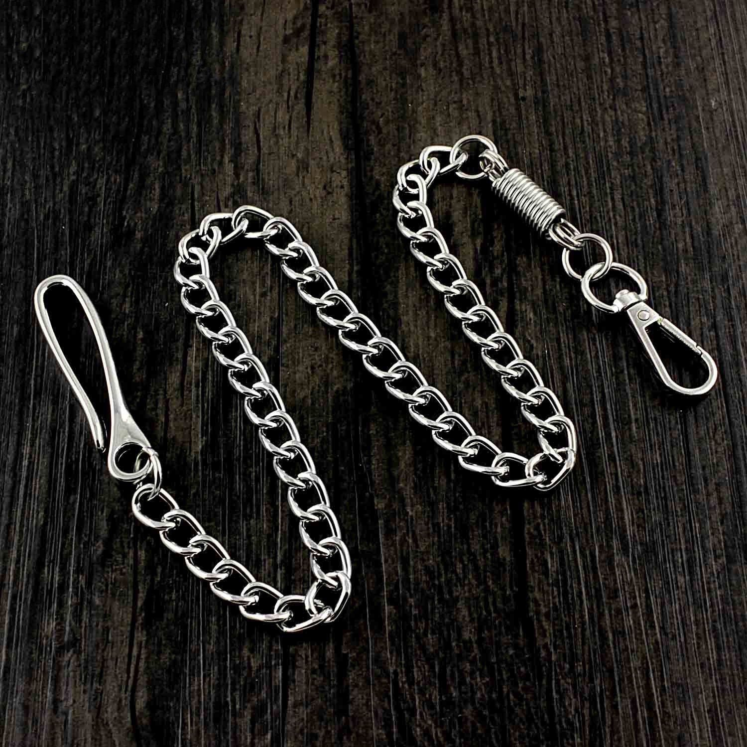 COOL SILVER STAINLESS STEEL MENS PANTS CHAINs WALLET CHAIN BIKER WALLET CHAIN FOR MEN - iwalletsmen