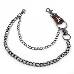 Badass Double Silver Wallet Chain Long Biker Wallet Chain Punk Pants Chain For Men - iwalletsmen