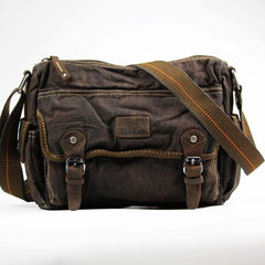 Cool Dark Green Denim Mens 10 inches Messenger Bags Jean Postman Bags Courier Bag For Men - iwalletsmen