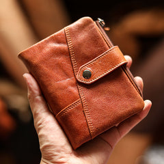 Cool Brown Leather Mens billfold Wallet Bifold SMall Wallet Black Front Pocket Wallet For Men - iwalletsmen