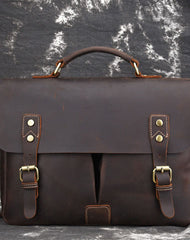 Cool Leather Mens Vintage Briefcases Work Bag Business Bag Handbag Laptop Bag For Men - iwalletsmen