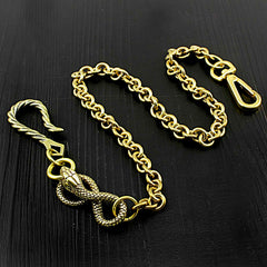 Badass Gold Snake Long Biker Wallet Chain Pants Chain Wallet Chain For Men - iwalletsmen