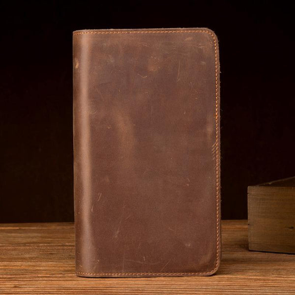 Brown Cool Mens long Wallet Wristlet Wallet Clutch Wallet Bifold Long Wallet for Men - iwalletsmen