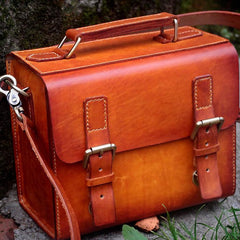 Cool Handmade Leather Mens Small Messenger Bag Camera Bag for men - iwalletsmen