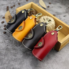 Cool Black Leather Men's Key Wallet Car Key Red Holder Key Holder For Men - iwalletsmen
