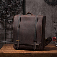 Vintage Mens Leather School Backpacks Laptop Backpack Travel Leather Backpack for Men - iwalletsmen