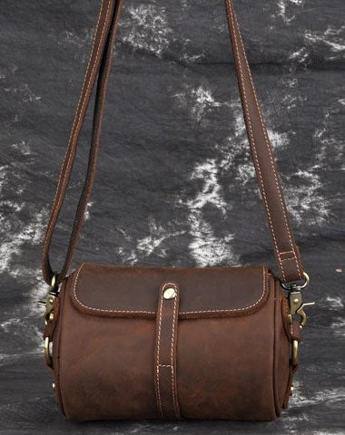 Cool Fashion Leather Mens Small Barrel Shoulder Bag Side Bag Messenger ...