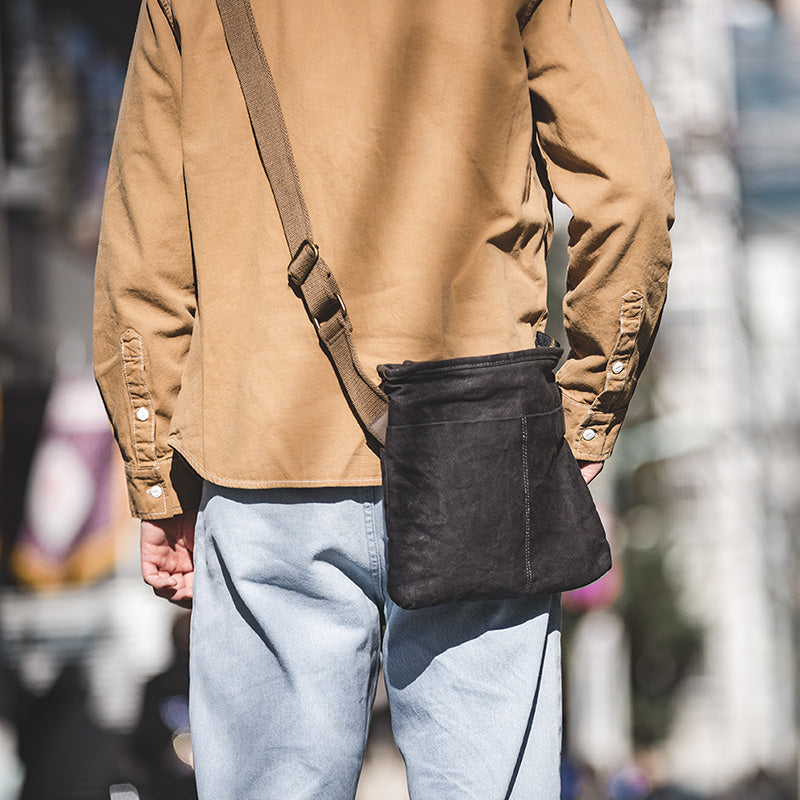 Cool Casual Canvas Men's Gray Side Bag Postman Bag Messenger Bag For Men - iwalletsmen