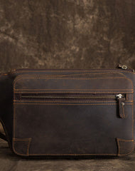 Cool Dark Brown LEATHER MENS FANNY PACK FOR MEN BUMBAG Vintage WAIST BAGS - iwalletsmen