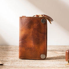Black Leather Mens Key Holder Wallet Car Key Wallet Key Holder Card Holder For Men - iwalletsmen