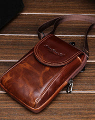 Cool Leather Mens Vintage Small Side Bag Belt Pouch Belt Bag For Men - iwalletsmen