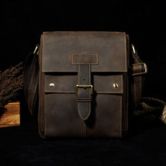Small Leather Mens SIDE BAGs COURIER BAGs Messenger Bag Shoulder Bag for Men - iwalletsmen