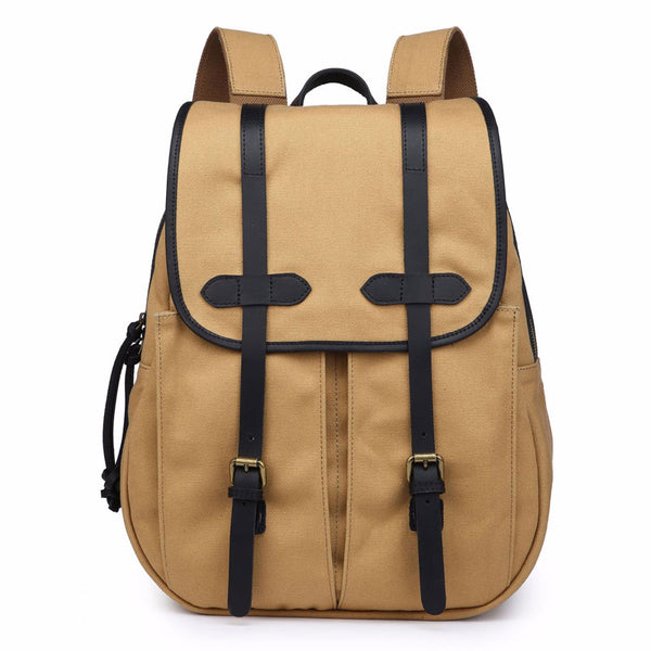 Mens Canvas Leather Backpacks Canvas Travel Backpack Canvas School Backpack for Men - iwalletsmen