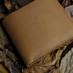 Handmade Leather Mens Cool Slim Leather Wallet Men billfold Wallets Bifold for Men