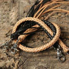 Handmade Leather Braided Wallet Chain Biker Wallet Chain Trucker Chain for Men - iwalletsmen
