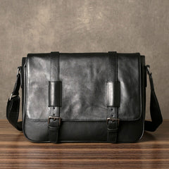 Genuine Leather Mens Cool Messenger Bag Shoulder Bag Chest Bag Bike Bag Cycling Bag for men