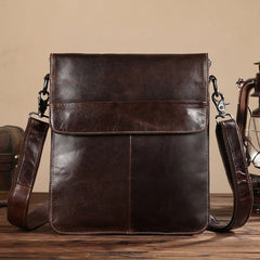 Cool Coffee Small Square Leather Mens Side Bag Messenger Bag Shoulder Bag for Men - iwalletsmen